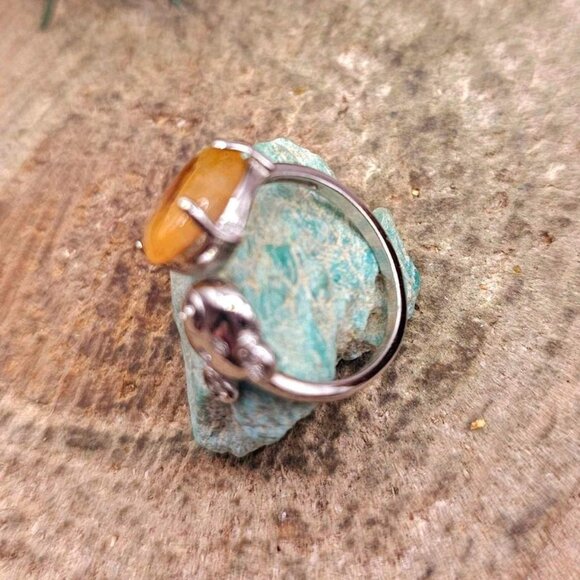 Nature Golden Healer Cute Pig Open Ring - Picture 7 of 10